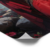 Red Riding Huntress with Wolves Poster (Ecke)