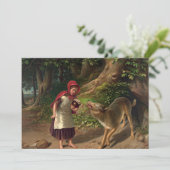 Red Ridinghood and the wolf von William Beard Dankeskarte (Stehend Vorderseite)