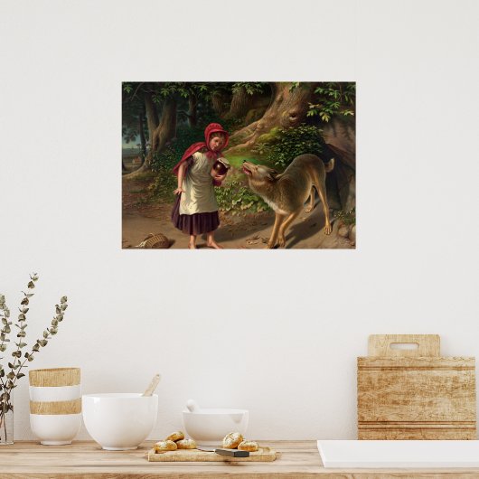 Red Ridinghood and the wolf von William Beard Poster (Küche)