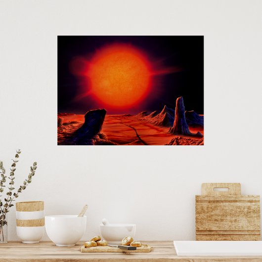 Red Riese Sun Poster (Küche)