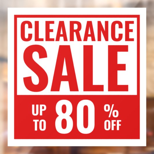 Red Rige Clearance Sale Store-Fensterheber Fensteraufkleber (Blatt 2)