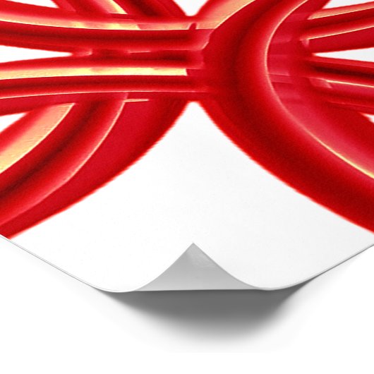 Red Rings Pattern Poster (Ecke)