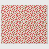 Red Ripe Strawberry and Dots Pattern Geschenkpapier (Flach)
