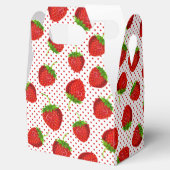 Red Ripe Strawberry and Dots Pattern Geschenkschachtel (Geöffnet)