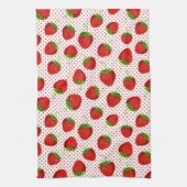 Red Ripe Strawberry and Dots Pattern Geschirrtuch (Vertikal)
