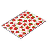 Red Ripe Strawberry and Dots Pattern Notizblock (Linke Seite)