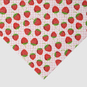 Red Ripe Strawberry and Dots Pattern Seidenpapier (Ausschnitt)