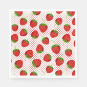 Red Ripe Strawberry and Dots Pattern Serviette (Vorderseite)