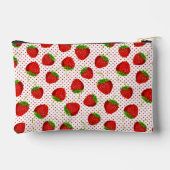 Red Ripe Strawberry and Dots Pattern Zubehörtasche (Rückseite)