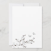 Red Rising Sun White Cherry Blossom | Hochzeit Einladung (Rückseite)