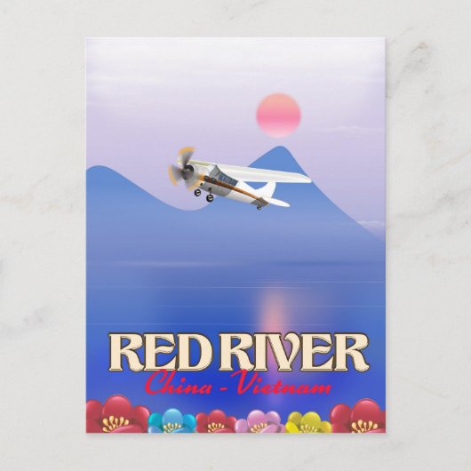 Red River Cambodia Vacation Poster Postkarte (Vorderseite)