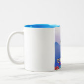 Red River Cambodia Vacation Poster Zweifarbige Tasse (Links)