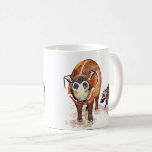 Red River Hog Artwork Tasse (VorderseiteRechts)