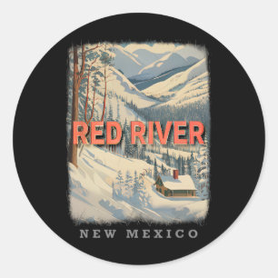 Red River New Mexico Nm Skiing Extravaganza Sd778 Runder Aufkleber