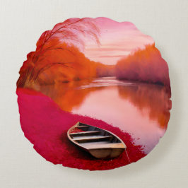 Red River Sunrise Rundes Kissen