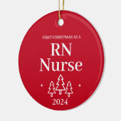 Red RN Nurse First Christmas Keramik Ornament (Links)