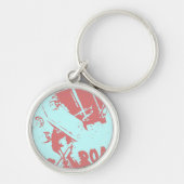 Red "Road King" Industrial Abstrakt Schlüsselanhän Schlüsselanhänger (Vorne)