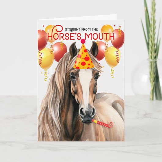 Red Roan Quarter Horse Funny Birthday Karte (Vorderseite)