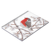 Red Robin Bird in Snow Notizblock (Linke Seite)