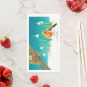 Red Robin Bird & Snowdrops Illustration Serviette (Beispiel)