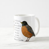 Red Robin Bird White Coffee Tasse (VorderseiteRechts)