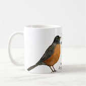 Red Robin Bird White Coffee Tasse (Links)