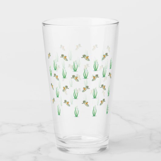 Red Robin Birds and Snowdropps Federmuster Glas (Vorderseite)