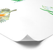 Red Robin Birds and Snowdropps Federmuster Poster (Ecke)