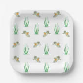Red Robin Birds & Snowdrops Spielerisches Frühjahr Pappteller (Vorderseite)