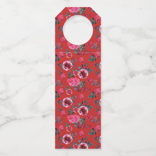 Red Robin & Blume Weihnachtskranz Flaschenanhänger (Rückseite)