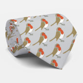 Red Robin Christmas Neck Tie Krawatte (Gerollt)