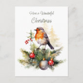 Red Robin Christmas Postcard Postkarte (Vorderseite)