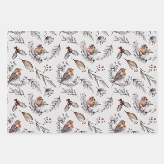 Red Robin Festive Weihnachten Geschenkpapier Set (Vorderseite)