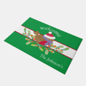 Red Robin Floral Door Mat Fußmatte (Schrägansicht)