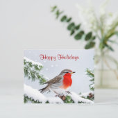 Red Robin Holiday Weihnachten Postkarte (Stehend Vorderseite)