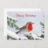 Red Robin Holiday Weihnachten Postkarte (Vorne/Hinten)