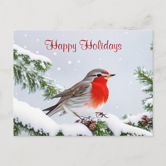 Red Robin Holiday Weihnachten Postkarte (Vorderseite)