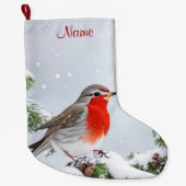 Red Robin Holiday Weihnachten Strumpf Großer Weihnachtsstrumpf (Vorderseite)