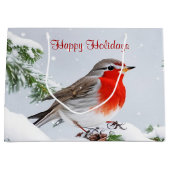 Red Robin Holiday Weihnachtsgeschenk-Tasche Große Geschenktüte (Vorderseite)