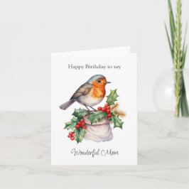 Red Robin Holly Mama Geburtstag geklappte Grußkart Karte