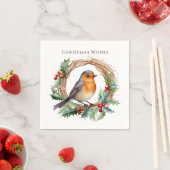 Red Robin Holly Wreath Serviette (Beispiel)