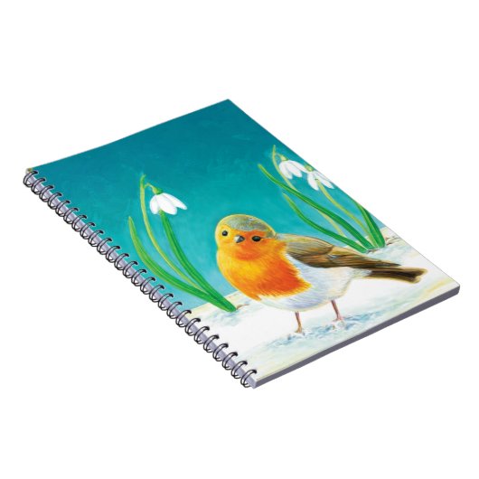 Red Robin Illustration Notebook Notizblock (Rechte Seite)