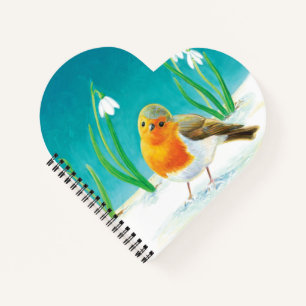 Red Robin Illustration Notizblock