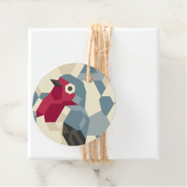 Red Robin in Vector Block Gift Tags - Set of 12 Geschenkanhänger