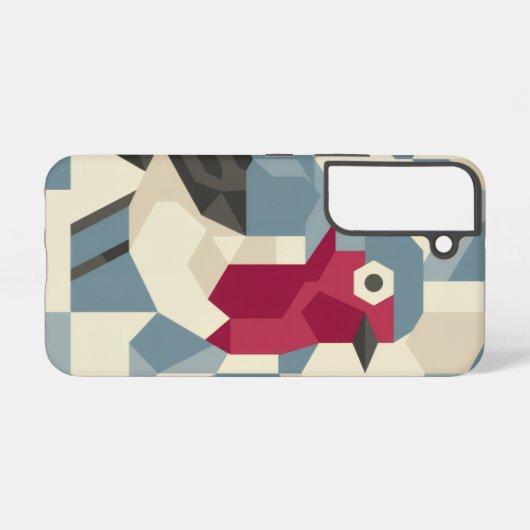 Red Robin in Vector Block Phone Case - Samsung Galaxy Hülle (Rückseite (Horizontal))