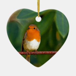 Red ROBIN Keramikornament
