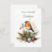 Red Robin Pine Christmas Enclosure Card Begleitkarte (Vorne/Hinten)