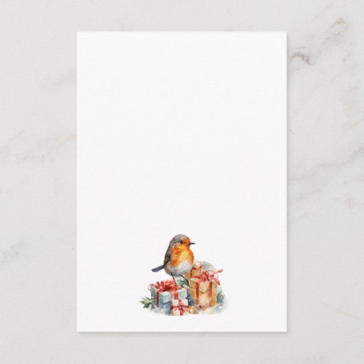 Red Robin Pine Christmas Enclosure Card Begleitkarte (Rückseite)