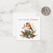 Red Robin Pine Christmas Enclosure Card Mitteilungskarte (Vorderseite/Rückseite Beispiel)