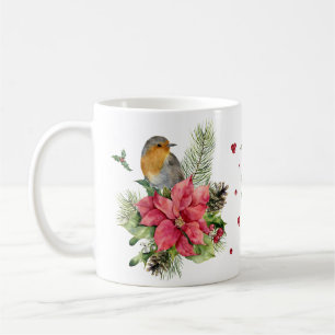 Red Robin Poinsettia Weihnachtsfeier Tasse